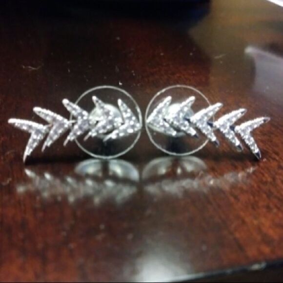 Gold over Sterling  Arrow Ear Climber Earrings - Picture 4 of 11